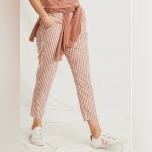 Marine Layer Pink Striped Ankle Pants